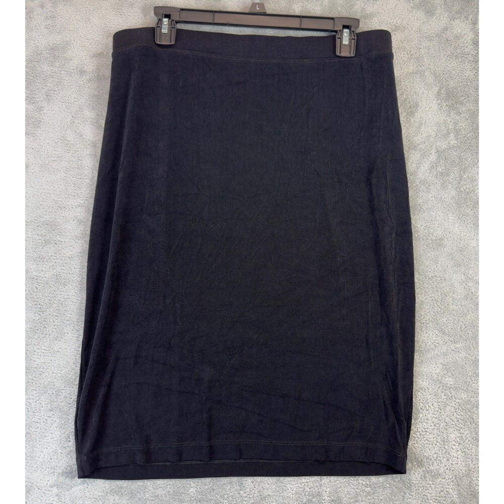 Chico's Travelers Skirt Women's 2 Petite Black Slinky Stretch Career Office Cute